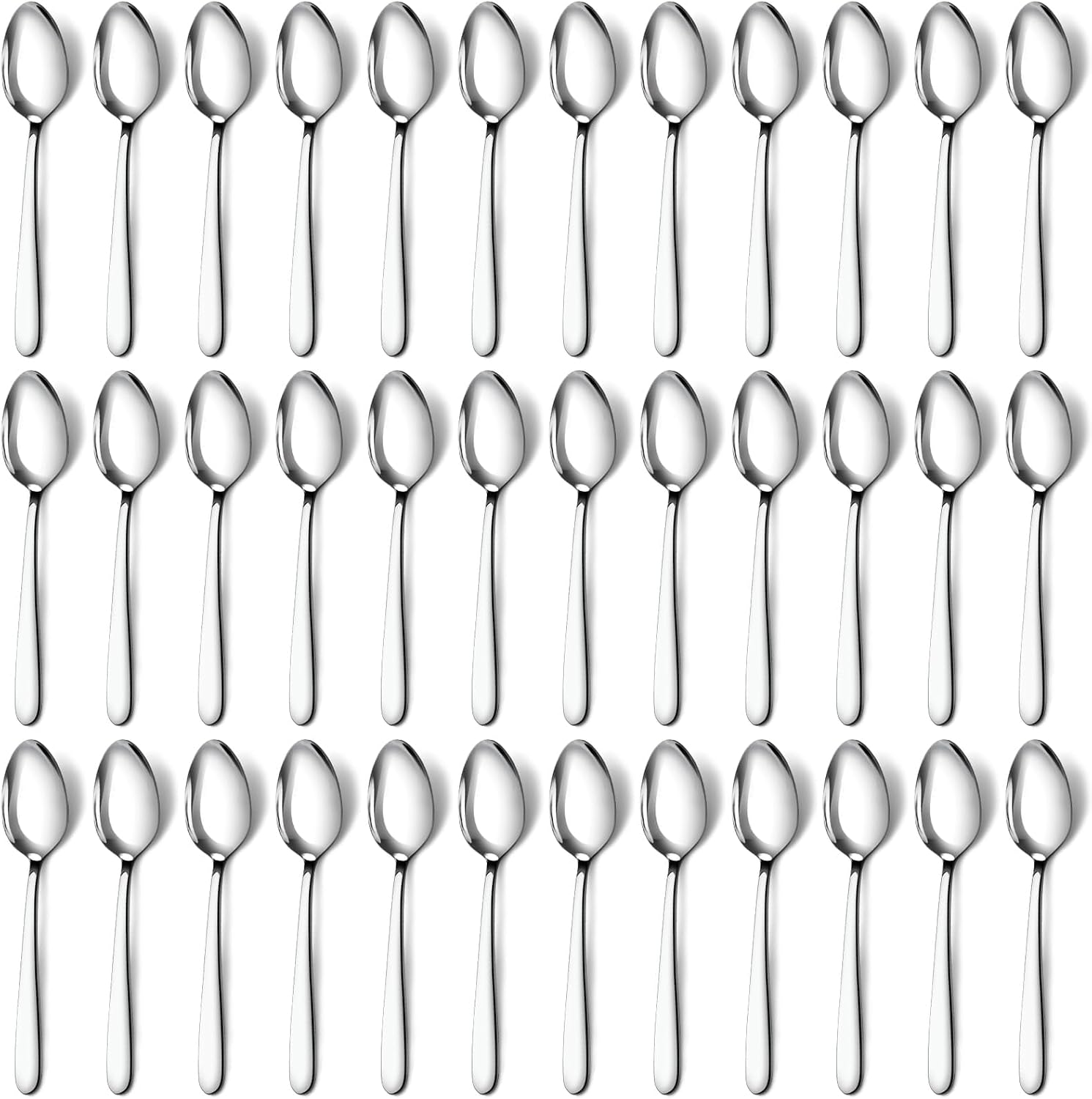 Detalle de Pleafind 1374 Dinner Spoons, 36-Piece Stainless Steel Set, 7.4-Inch