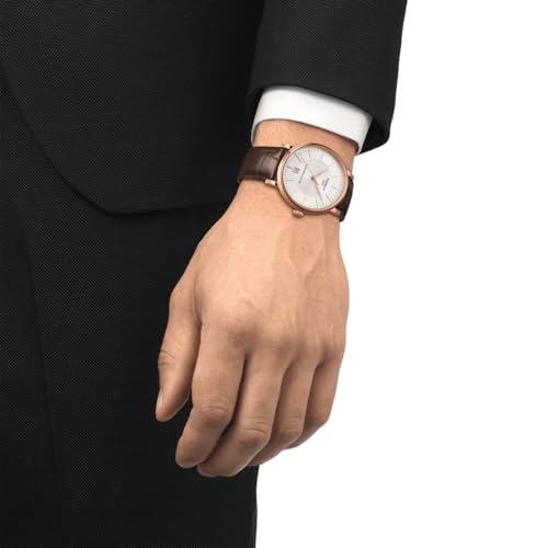Thumbnail 8 de Tissot Carson Swiss Made Automatik-Armbanduhr mit Lederarmband