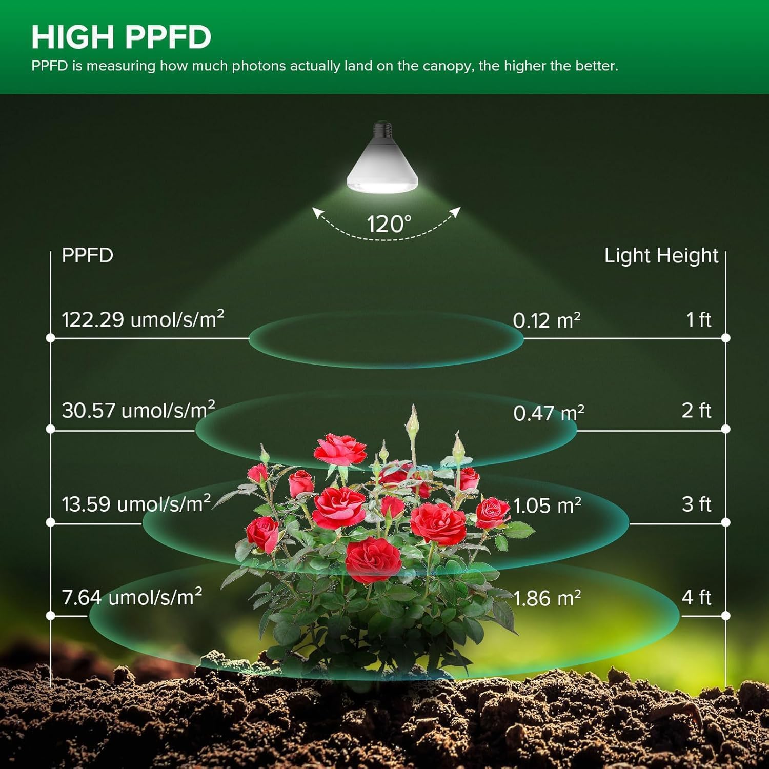 Thumbnail 3 de SANSI C21GL-JE26-24W BR30 LED Grow Light Bulb, Full Spectrum, 24W