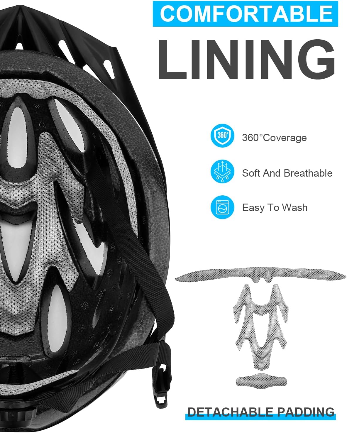 Thumbnail 1 de Fahrradhelm Erwachsene mit LED-Licht – Cityhelm Urban verstellbar 57–62 cm (PC-Schale/EPS) für Damen & Herren