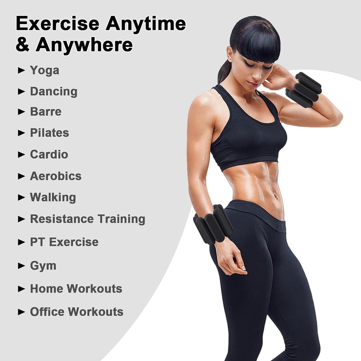 Detalle de ibforcty 2PCS Adjustable Wrist & Ankle Weights Set with Silicone Strap