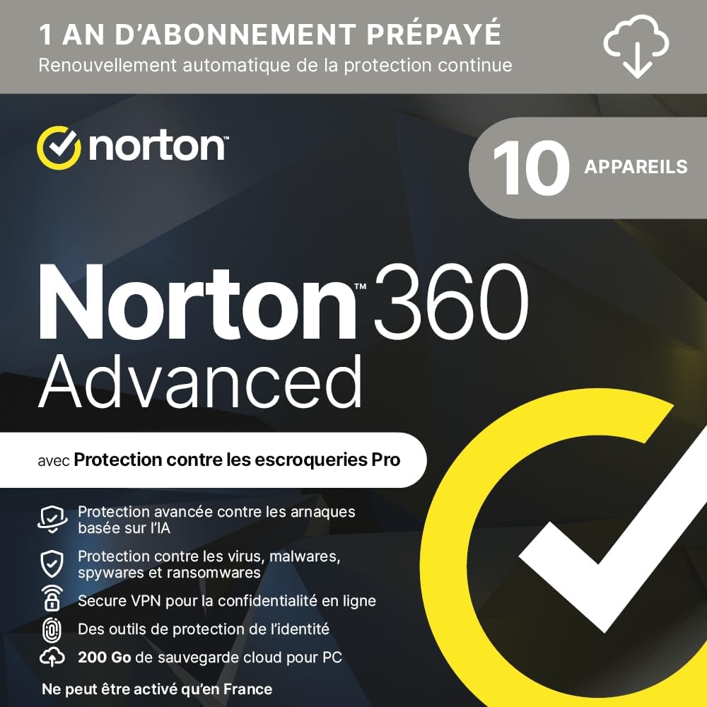 Norton 360 Advanced 2026, 10 appareils