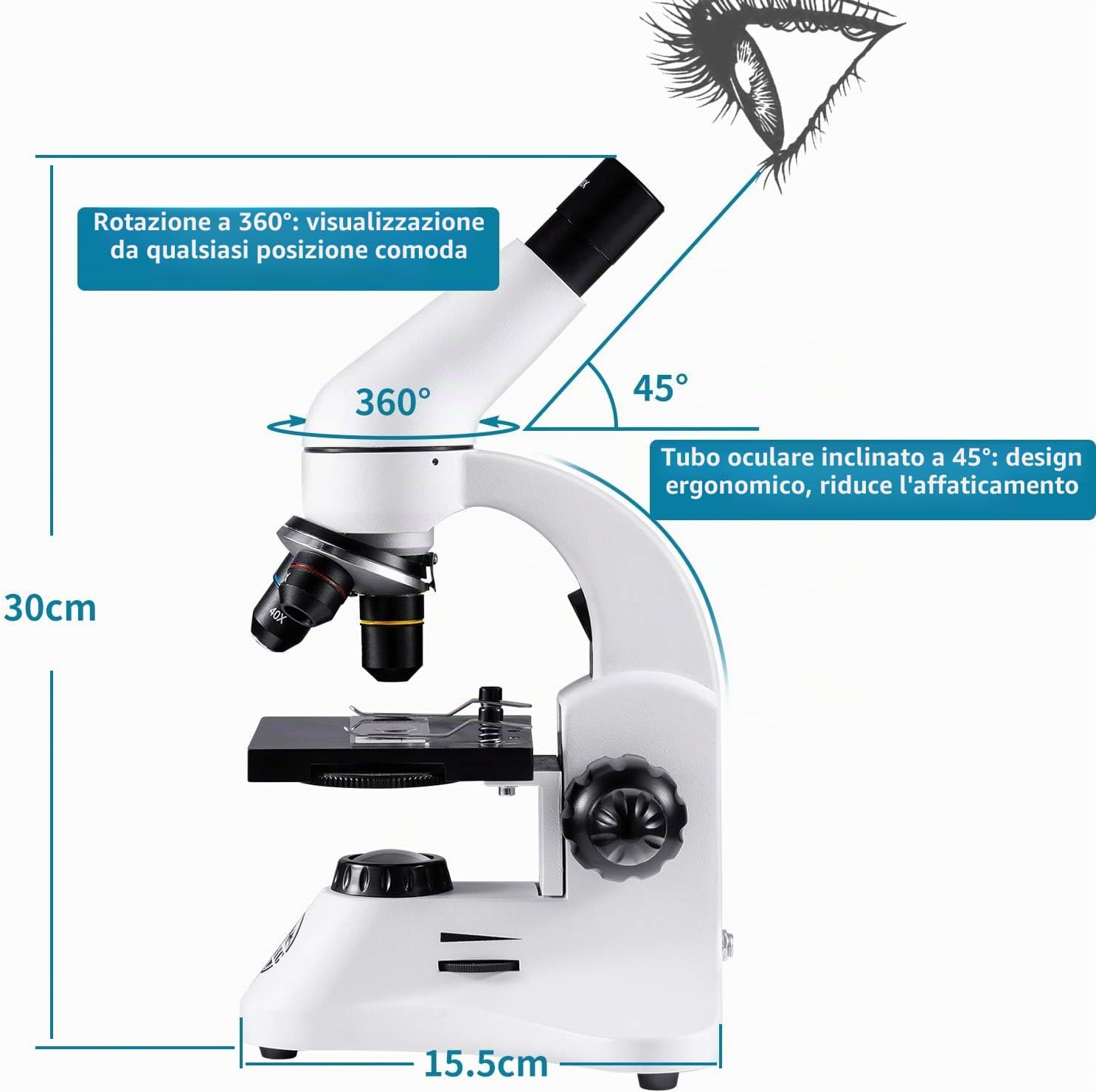 Detalle de 2000X Microscopio Ottico Professionale 2000x 🔬