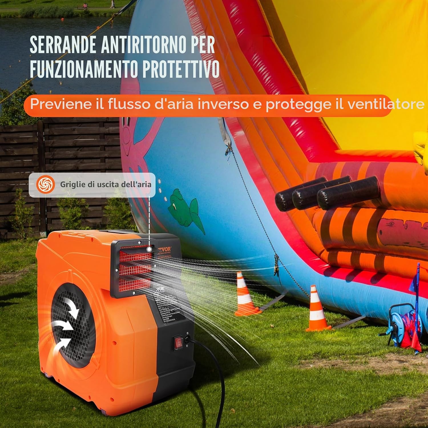 Detalle de VEVOR Ventilatore Gonfiabile da 1100 W: potenza, robustezza e versatilità per gonfiabili
