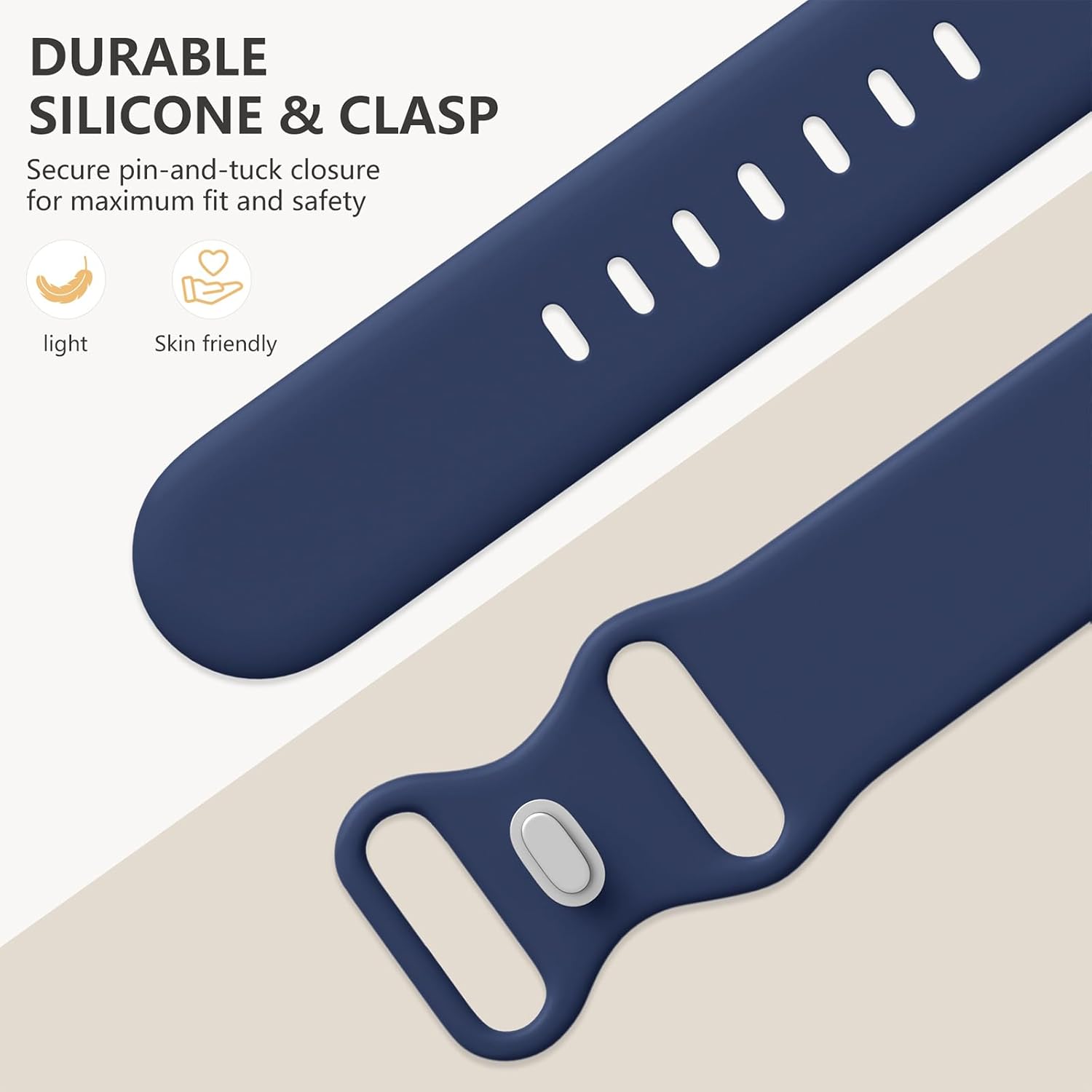 Detalle de CeMiKa 6 Pack Sport Straps for Apple Watch (40/41mm, 38/42mm, Series 3–11) — Silicone Replacement Bands