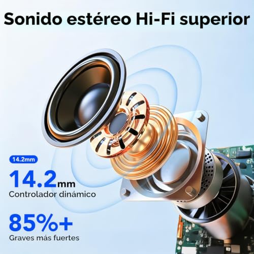 Detalle de IKT Auriculares Inalámbricos Bluetooth 5.4 con ENC, IPX7 y 50 h de autonomía