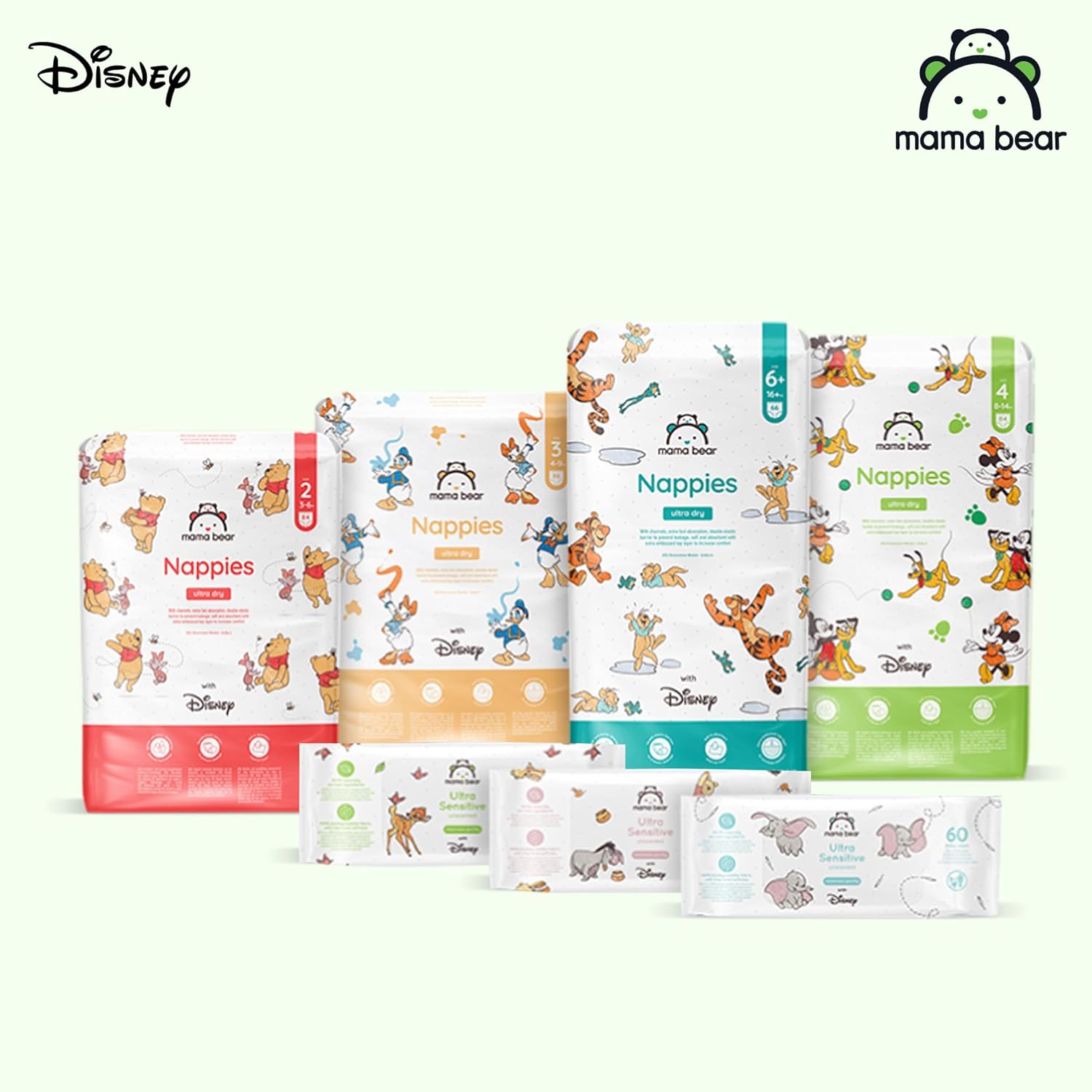 Thumbnail 6 de Amazon Brand - Mama Bear Disney Ultra Dry Nappies Size 4+ (9-15 kg), 80 Count