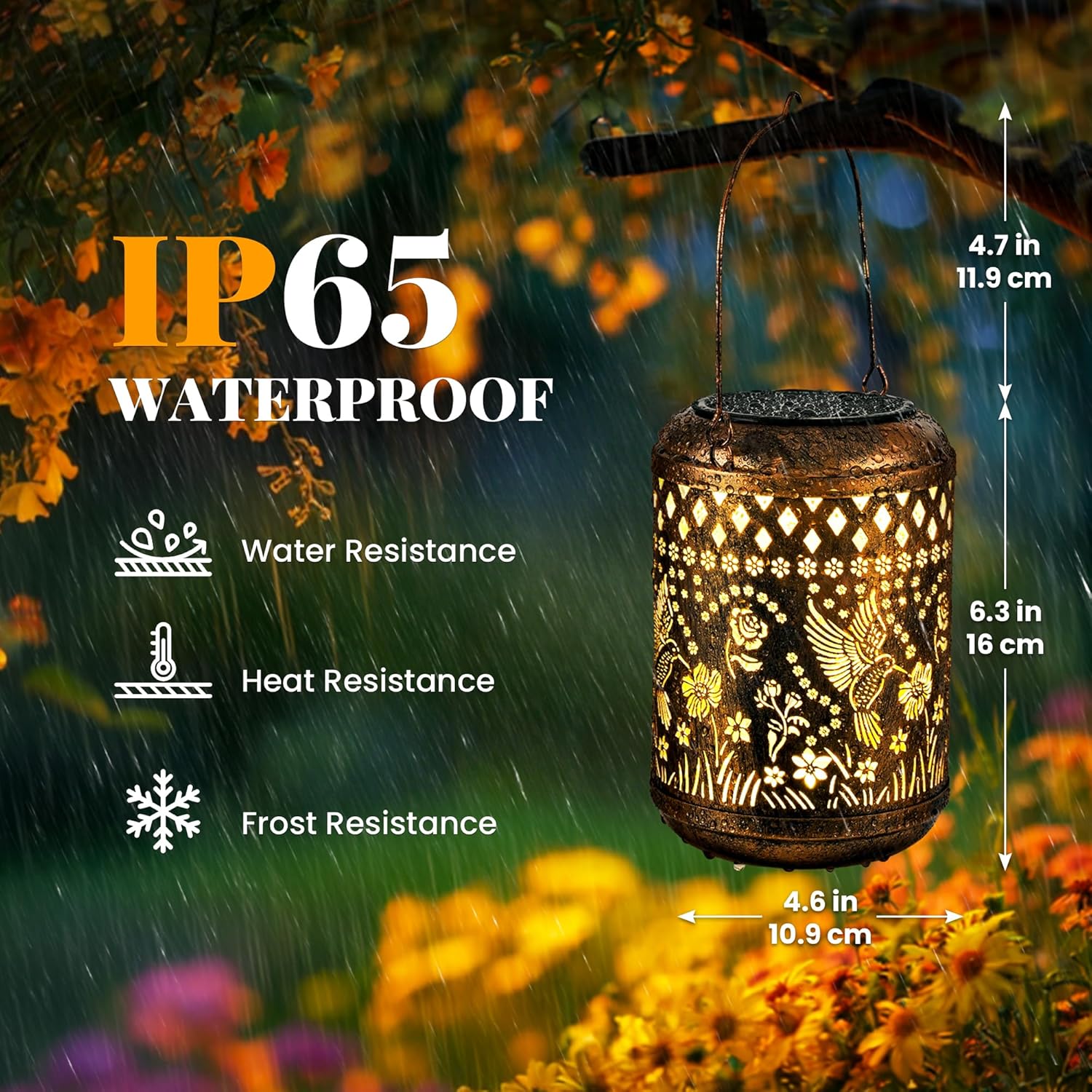 Thumbnail 3 de GIGALUMI Solar Lanterns Outdoor hummingbird hanging solar garden lights