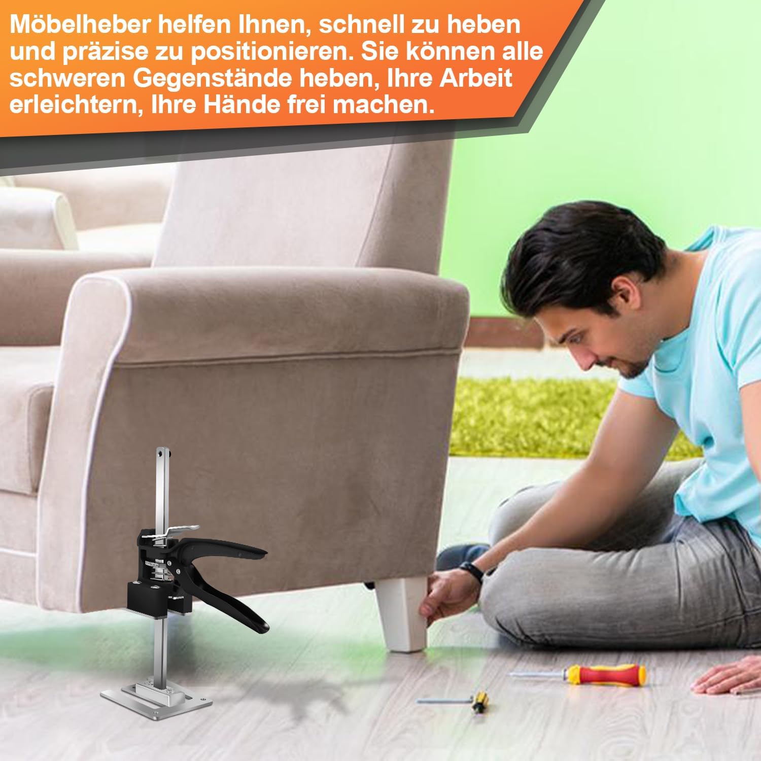 Thumbnail 4 de Ikodm Arbeitssparender Heber – 4 Stück, 30 cm Arm, bis zu 240 kg, vielseitiges Fliesen- und Möbelhebergwerkzeug