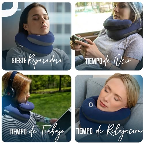 Thumbnail 8 de BCOZZY La Almohada de Viaje para el Cuello (Tamaño Large, Azul Marino) – Doble Soporte y Barbilla en Cualquier Posición