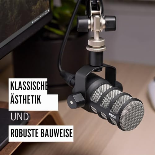 Detalle de RØDE PodMic – Dynamisches Mikrofon mit Rundfunkqualität und integrierter Schwenkhalterung
