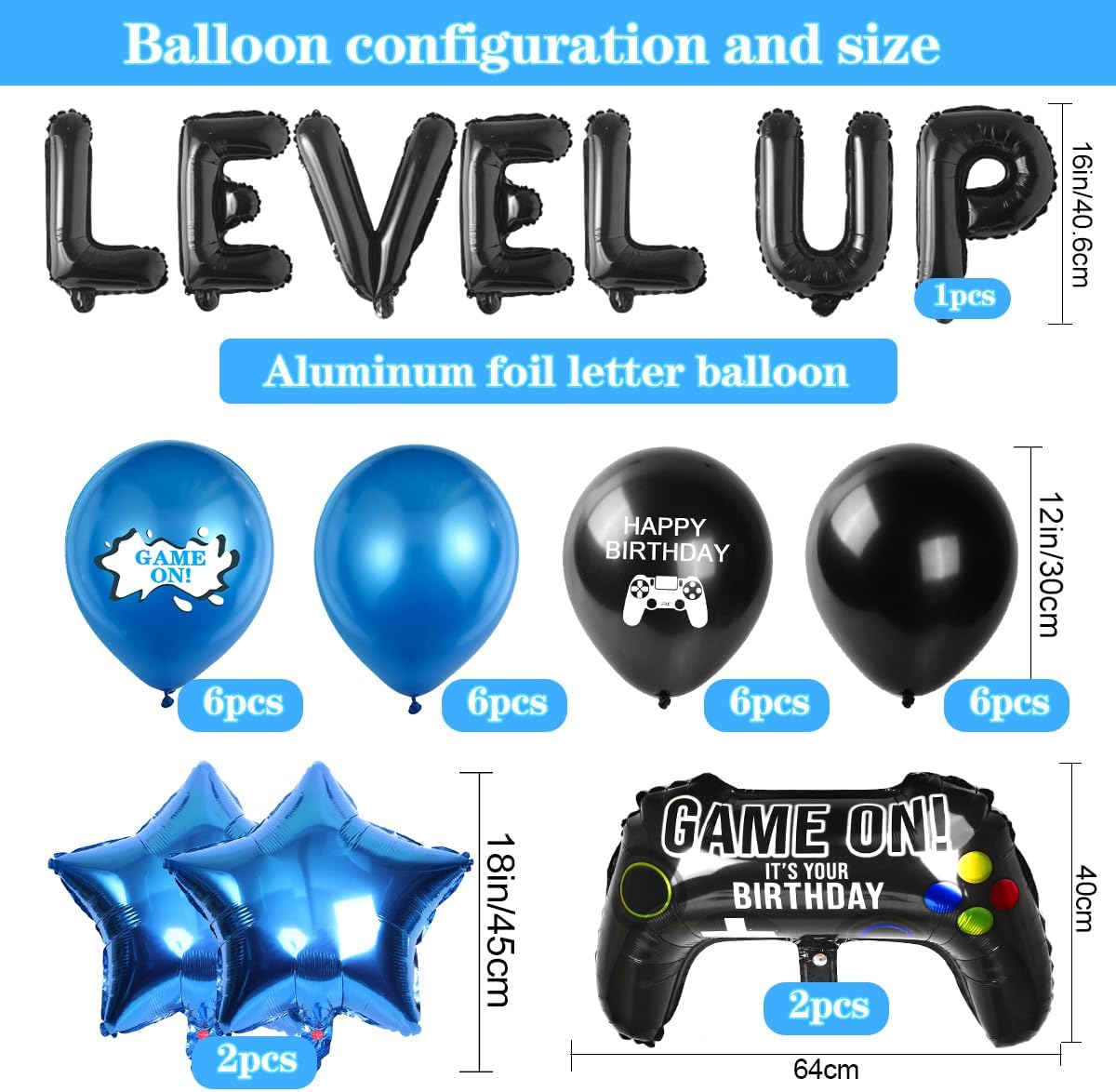 Thumbnail 1 de Videospiel Luftballon 11. Geburtstag Blau – Aurasky
