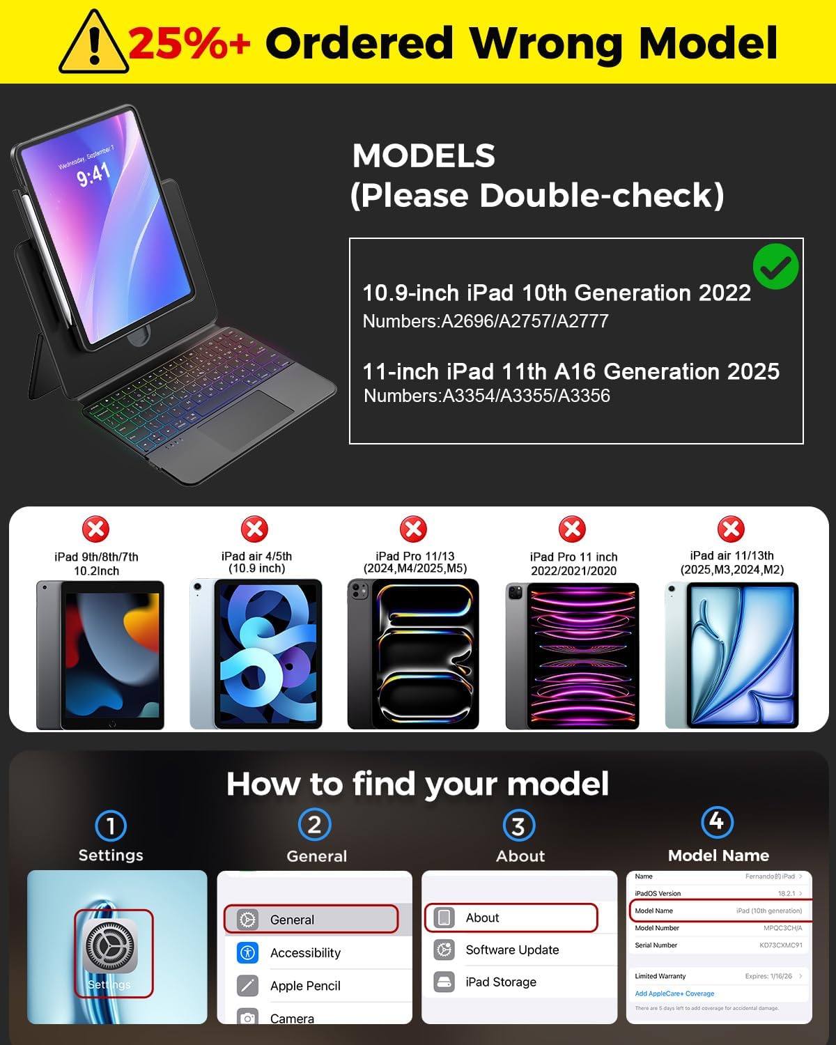 Detalle 2 de BLOSOMEET iPad Keyboard Case for A16