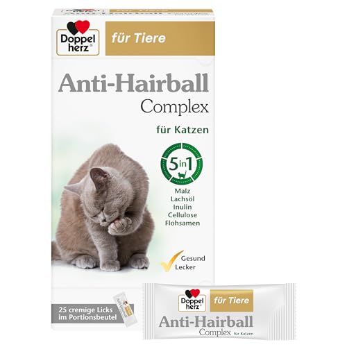 Detalle de Doppelherz für Tiere Anti-Hairball Complex für Katzen – cremige Licks gegen Haarballen