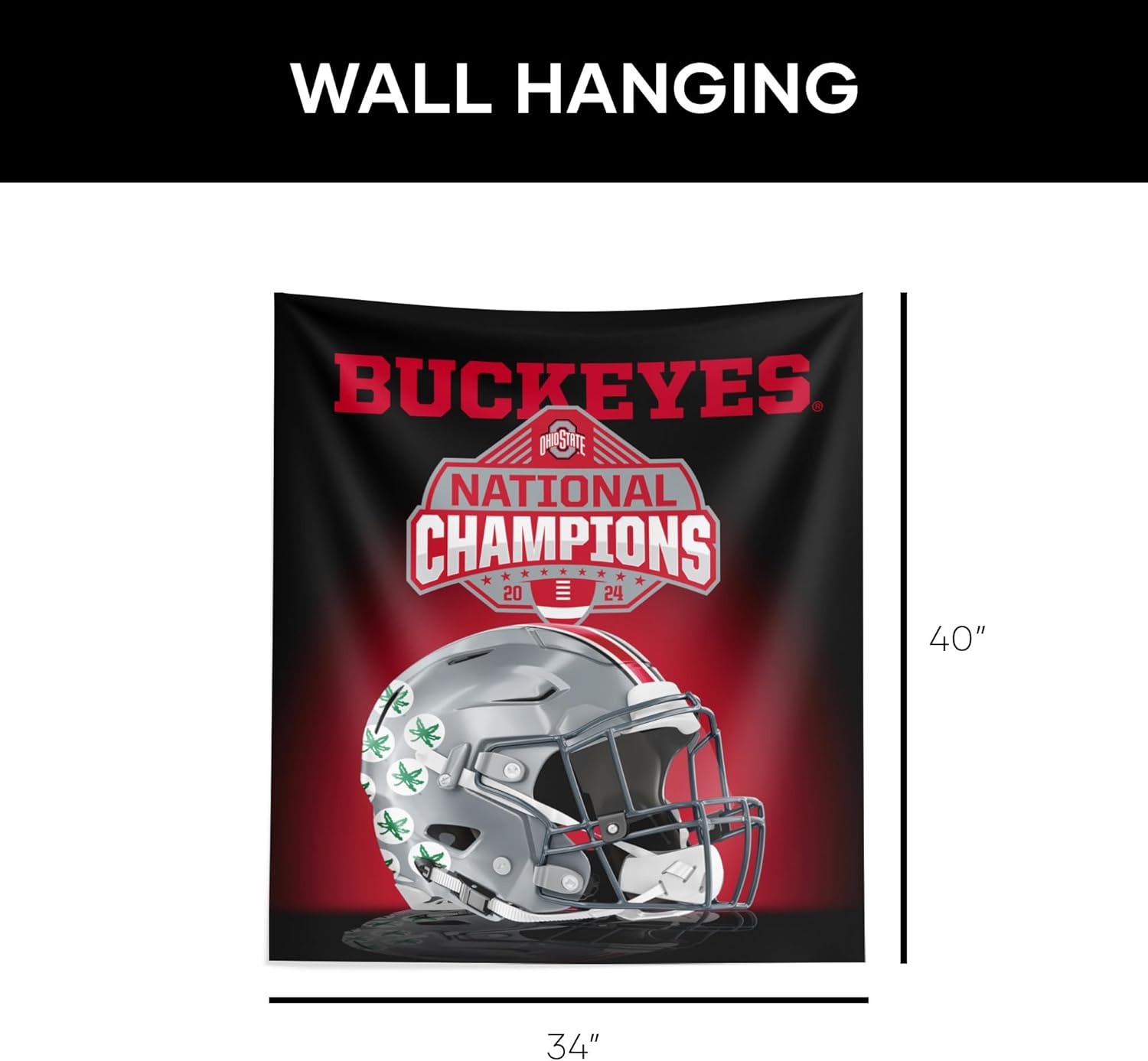 Thumbnail 5 de Northwest 2024 NCAA College Football National Champions Ohio State Buckeyes Wall Hanging Tapestry (34 x 40 in)