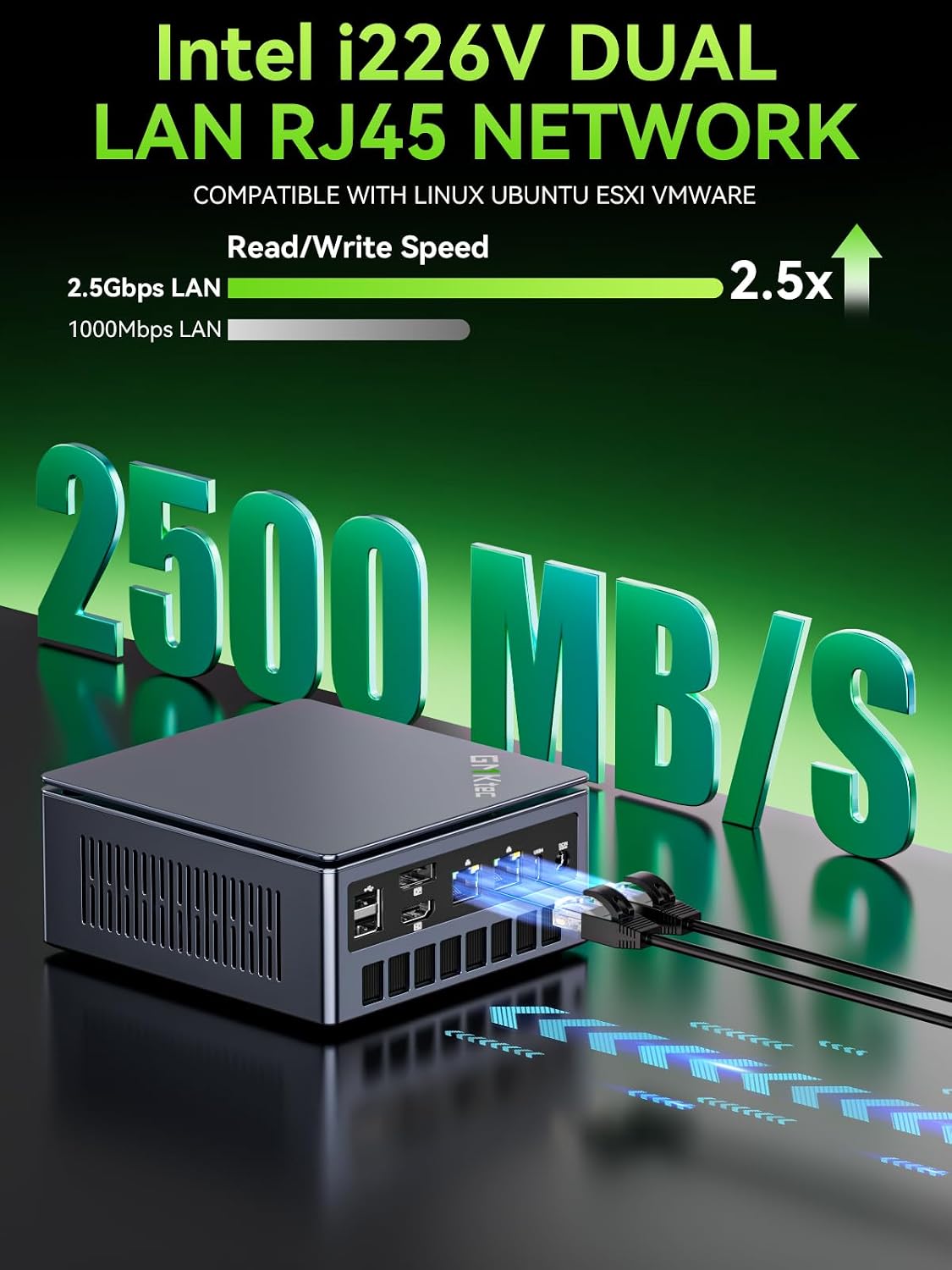 Detalle 2 de GMKtec M7 Ultra Mini PC Gaming with Ryzen 7 PRO 6850U, 32GB DDR5, 1TB PCIe SSD, Dual NIC 2.5G, Dual USB4, HDMI 2.1