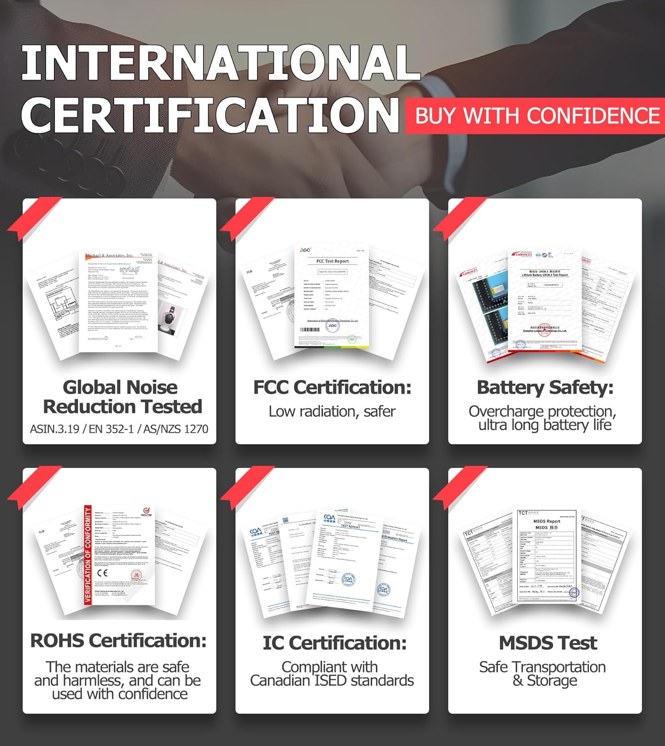 Thumbnail 2 de PROHEAR 037 Bluetooth 6.0 Hearing Protection Headphones (30 dB SNR) with 1500mAh Rechargeable Battery, Black