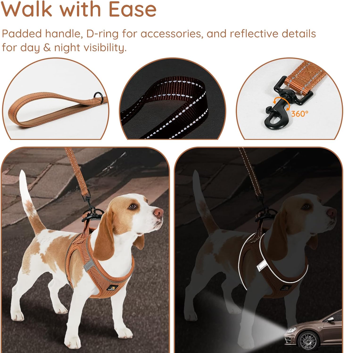 Thumbnail 4 de BELLA & PAL Step-in-Hundegeschirr aus Air Mesh für kleine Hunde (Mokka), Größe S