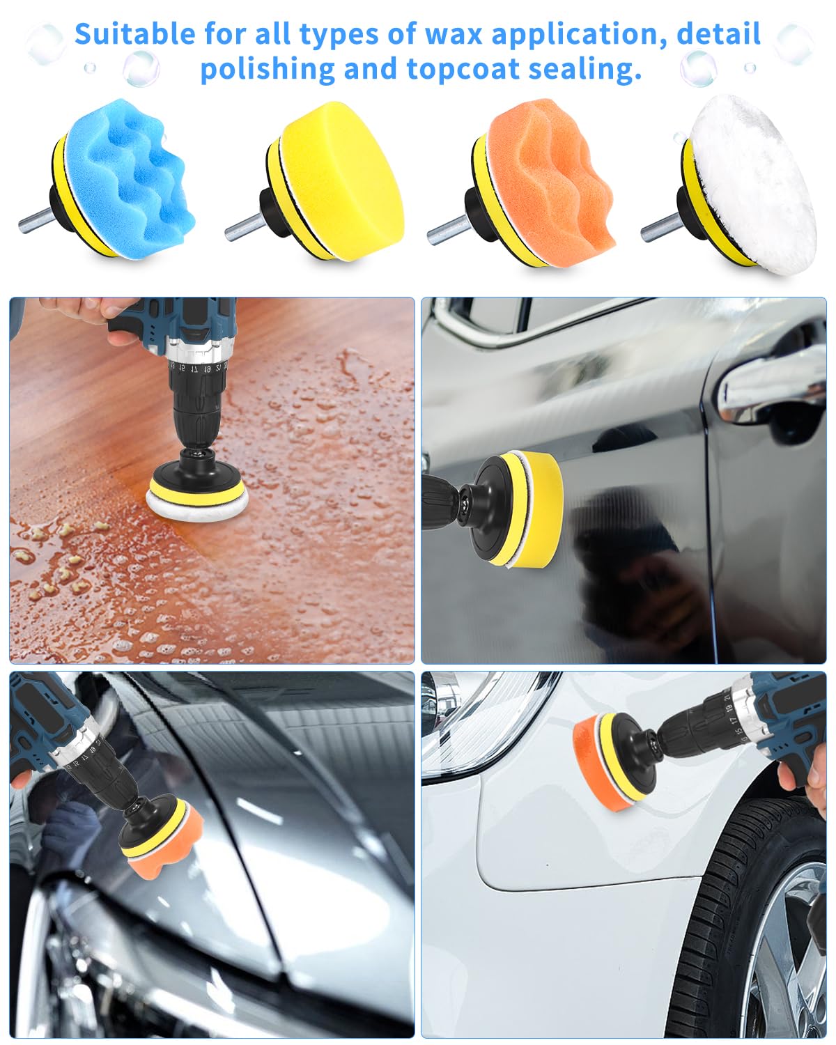Thumbnail 5 de 80mm Polierschwämme Pads – 18‑teiliges Auto Polierset