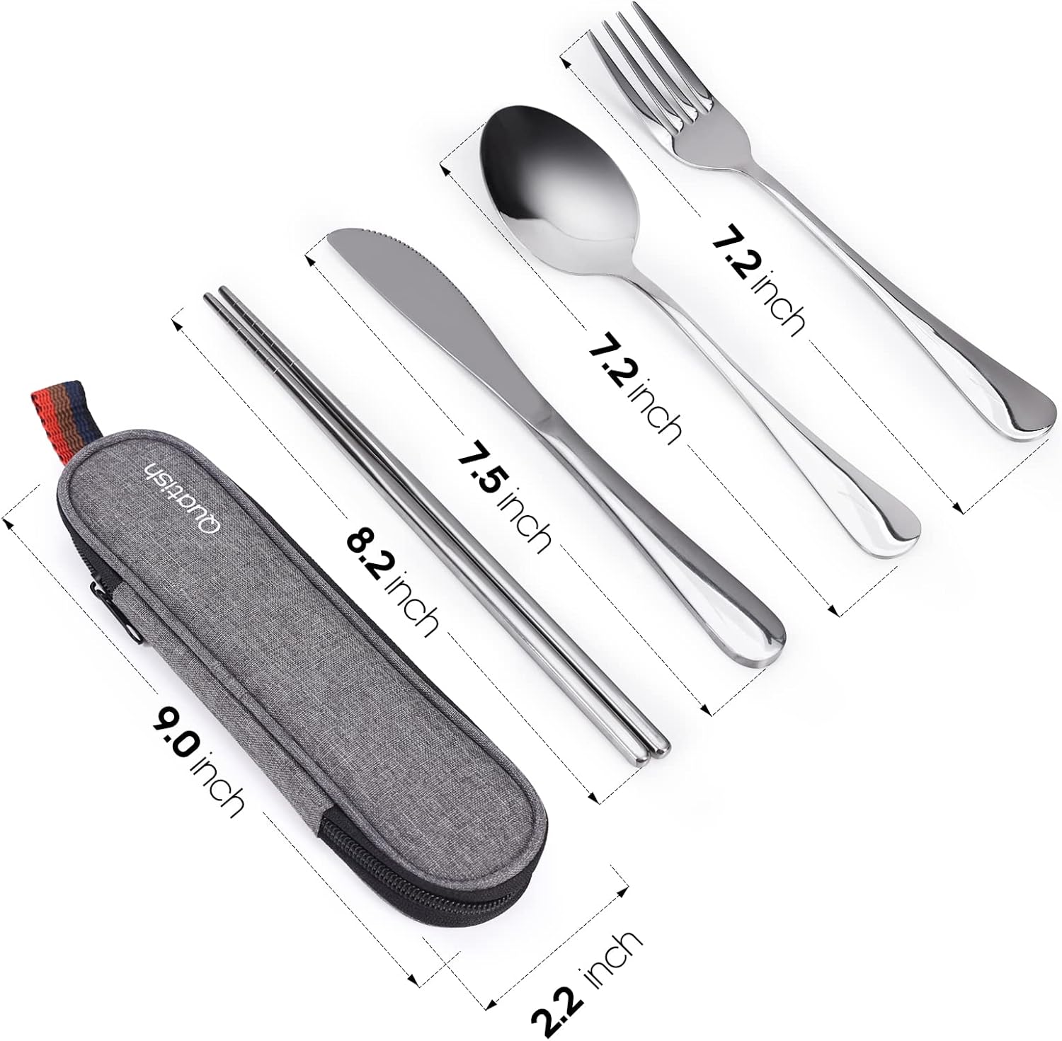 Thumbnail 6 de Couverts Lunch Box Quatish – Ensemble de couverts réutilisables en acier inoxydable avec boîtier portable