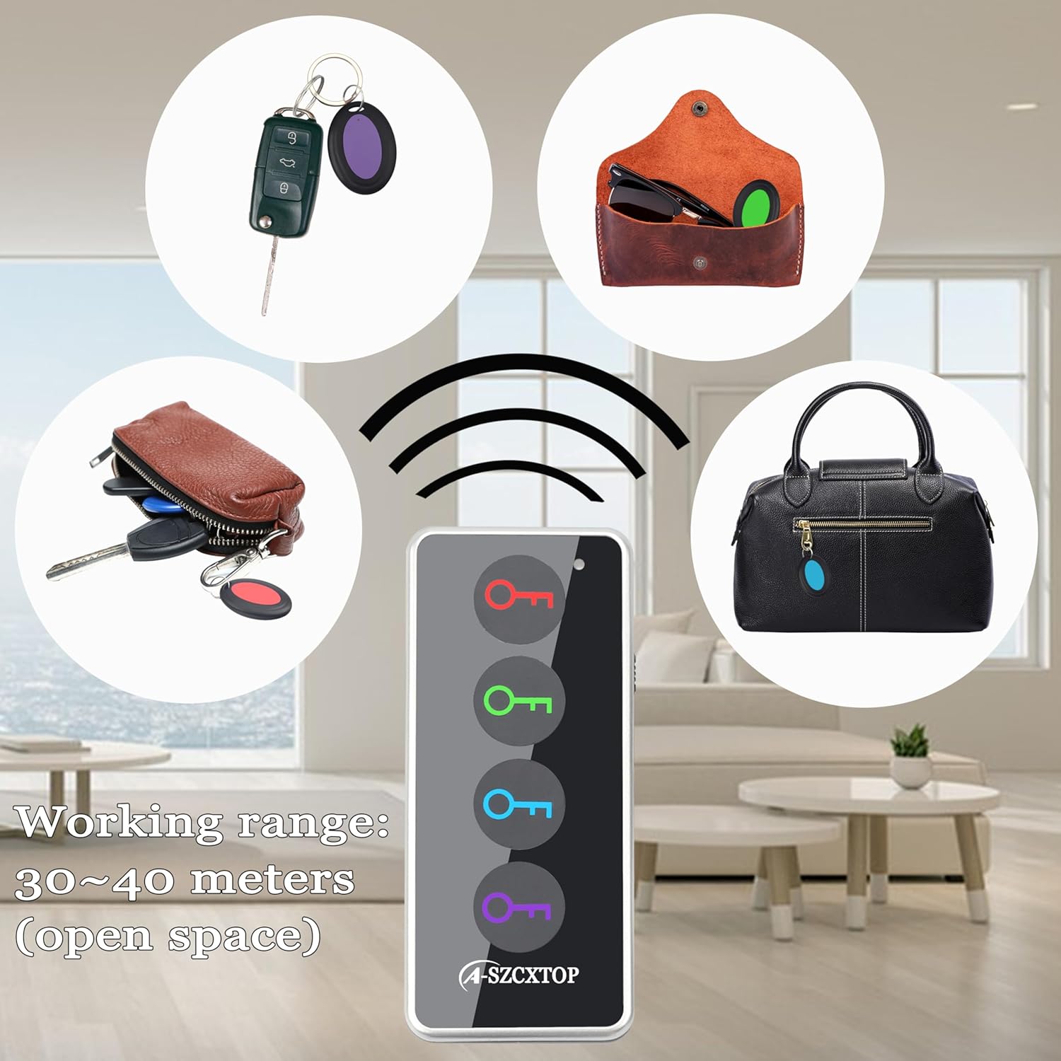 Thumbnail 2 de A-SZCXTOP Key Finder Locator RF Wireless Remote with 4 Receivers