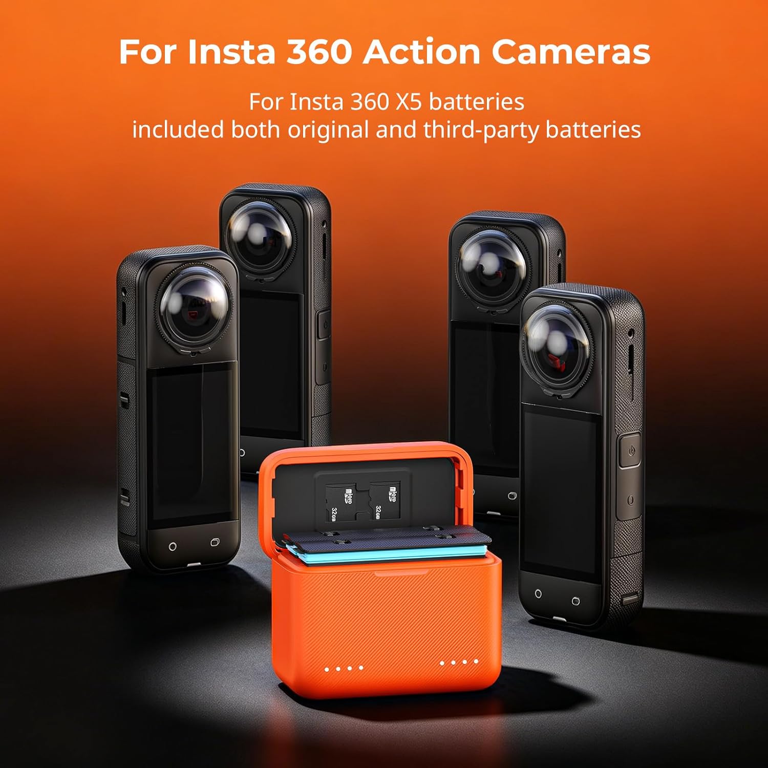 Thumbnail 2 de SmallRig Caricabatteria per Insta360 X5: ricarica rapida a doppio canale con hub TF integrato