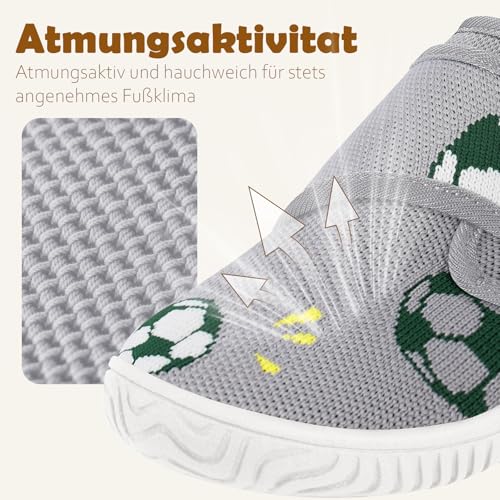 Detalle de IceUnicorn Hausschuhe Kinder Jungen Mädchen – atmungsaktives Obermaterial, Klettverschluss und rutschfeste Sohle
