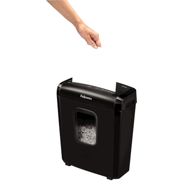 Detalle de Fellowes Powershred 6M: trituradora de papel microcorte P-4 en negro