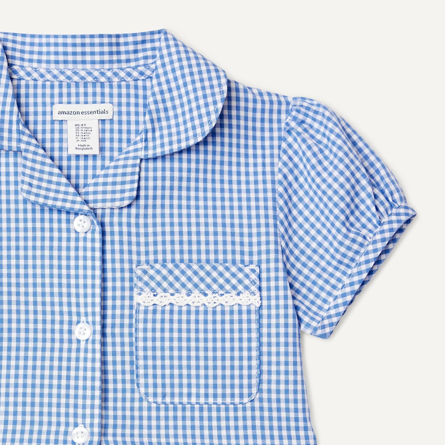Detalle de Amazon Essentials Girls' Gingham School Uniform Dress, Pack of 2