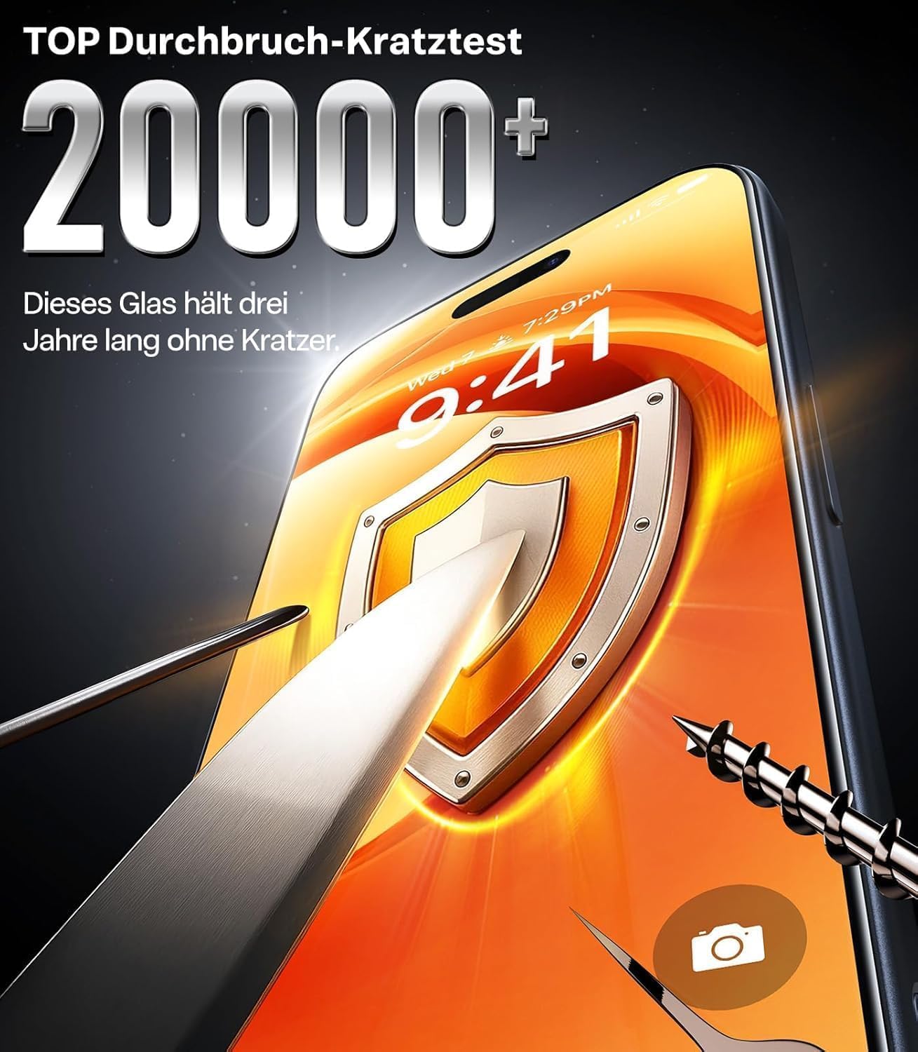 Thumbnail 4 de TORRAS Panzerfolie für iPhone 15 Pro Max – Full Screen Schutzglas 9H+ mit Auto-Installation (2 Stück)