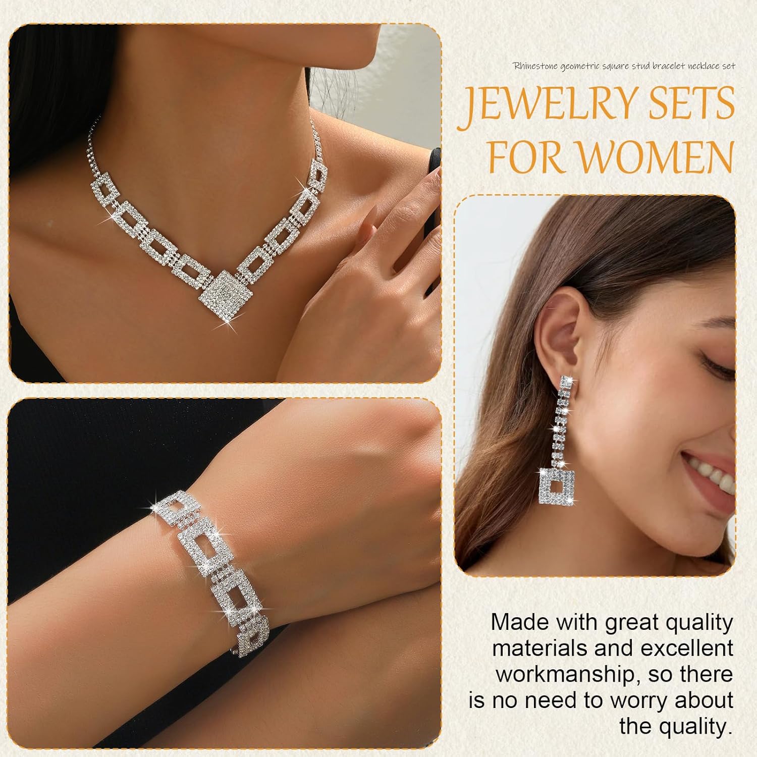 Thumbnail 2 de LjFrexia Glitter Brautschmuck Set Silber