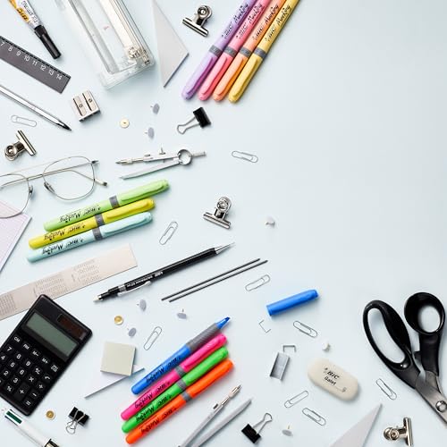Detalle 1 de BIC Evidenziatori Highlighter Grip – confezione da 24 in 12 colori, impugnatura scanalata