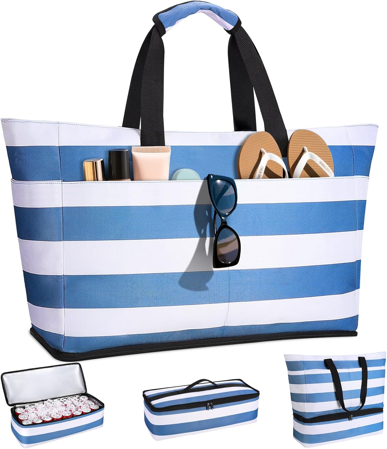Detalle de CIRYCASE Beach Bag with Cooler, 54L Extra Large Tote for Women