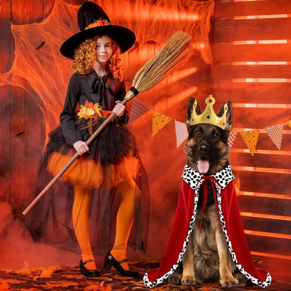 Detalle de Vellibring VB-US-HA326M1P1 Dog King Costume with Adjustable Cape and Crown