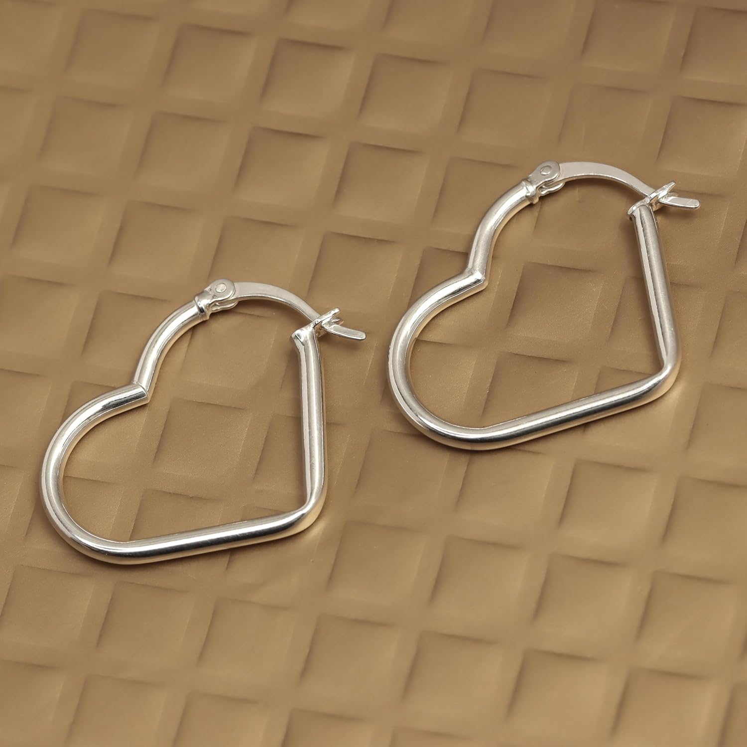 Thumbnail 5 de LeCalla 925 Sterling Silber Herz Creolen 23×28 mm