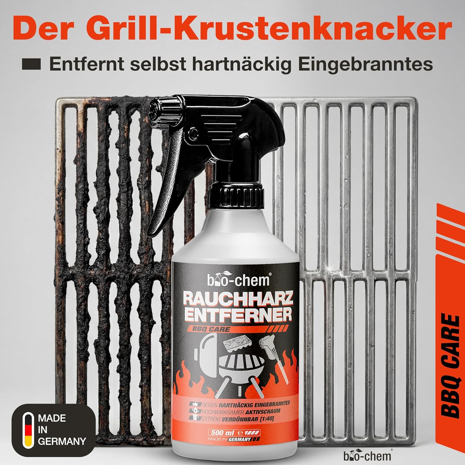 Thumbnail 3 de bio-chem Grillreiniger Set 3-teilig: Fettlöser, Rauchharz-Entferner & Öl-Spray für Gasgrill, Backofen und Edelstahl