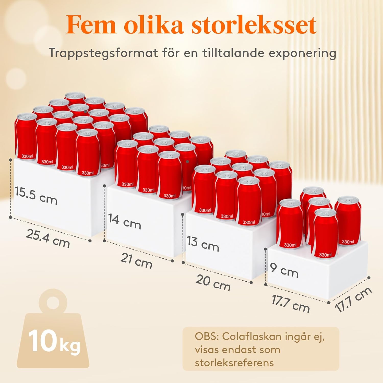 Detalle 2 de Lifewit 24172 buffépodier i vit plast, 4 stapelbara delar