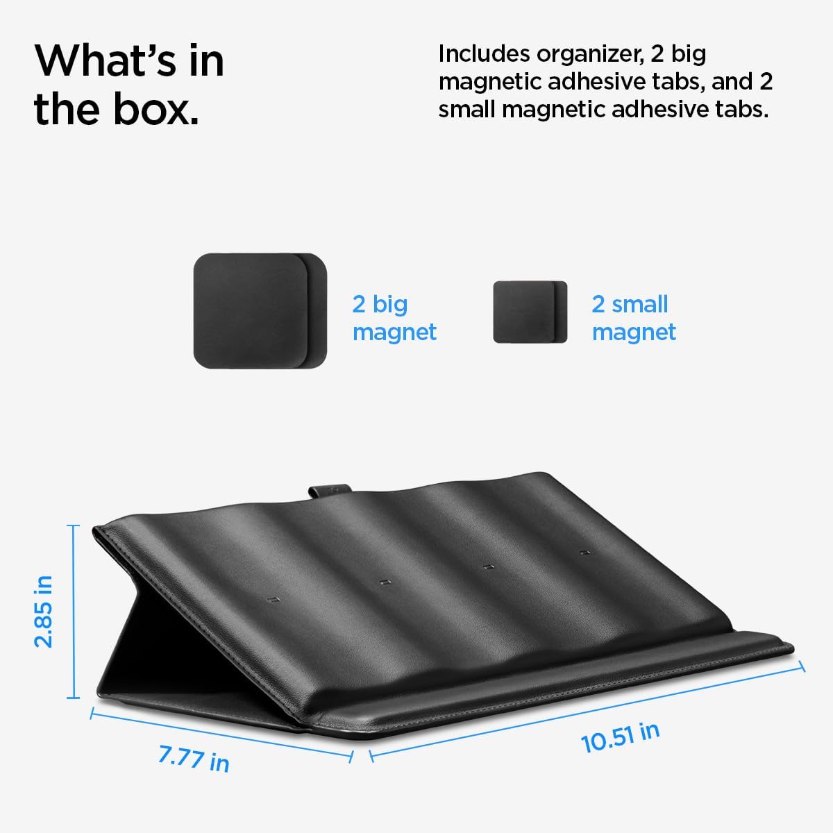 Thumbnail 5 de Spigen LD401 : porte-télécommandes universel en cuir à support magnétique (4 compartiments) – Noir