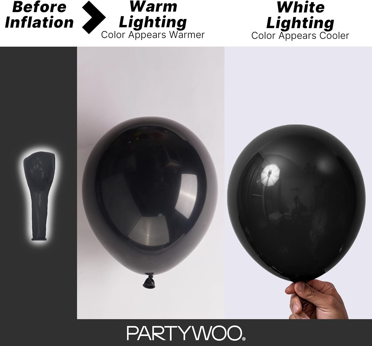 Thumbnail 2 de PartyWoo 140-Piece Black Balloon Kit (18, 12, 10, and 5 Inch) for Balloon Arches, Garlands, and Party Decor