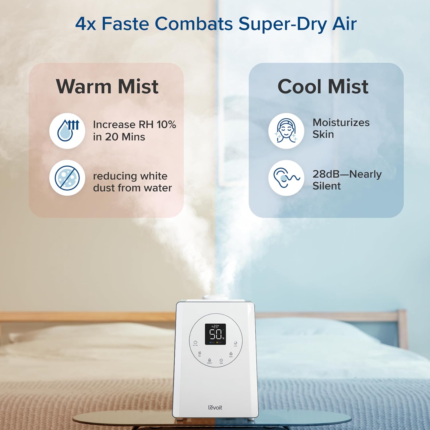 Detalle 2 de Levoit LV600S Warm and Cool Mist Humidifier, 6 L, App Control