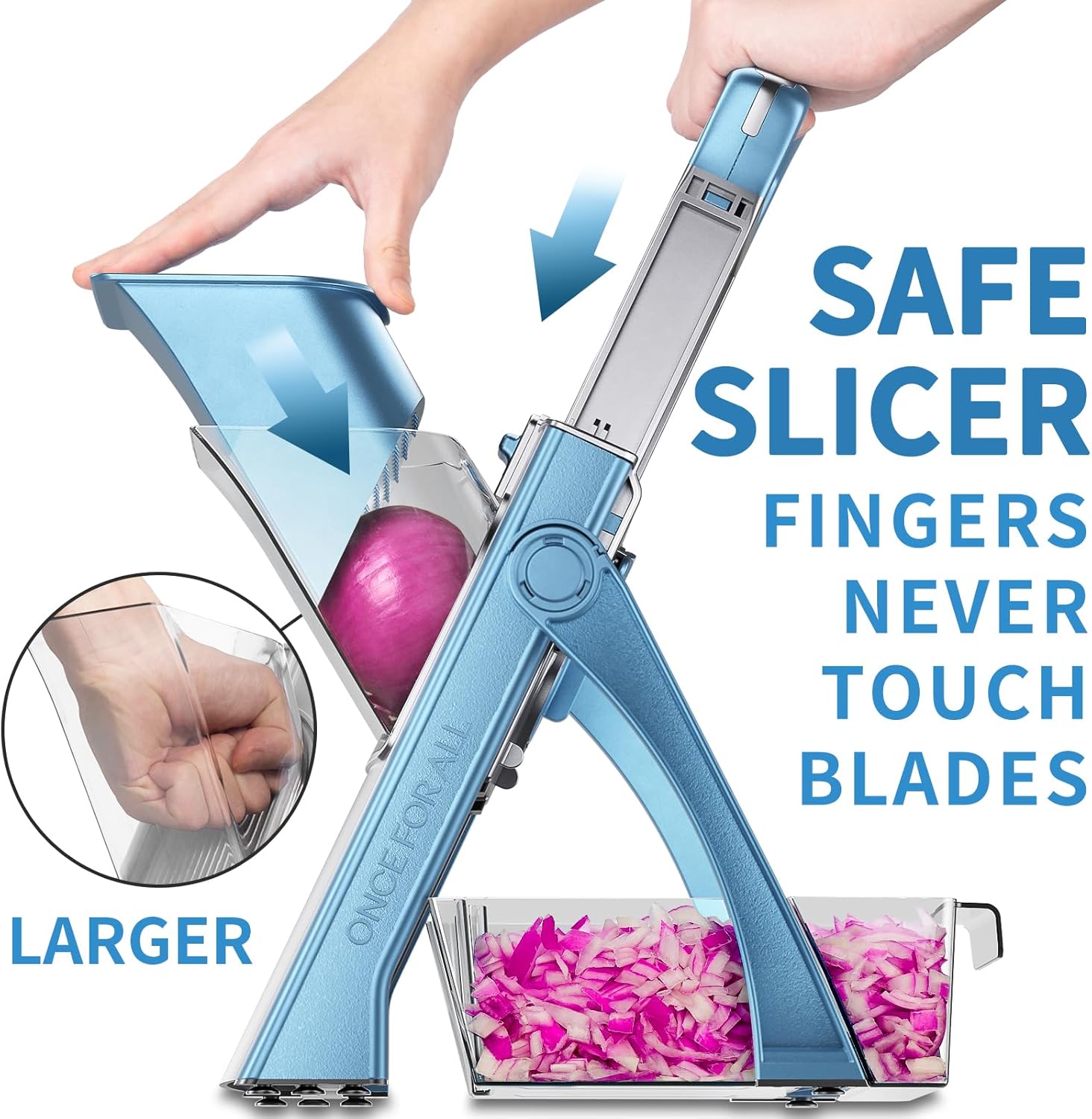Detalle 2 de ONCE FOR ALL Upgrade Safe Mandoline Slicer Plus, Adjustable 1️⃣ 🥒
