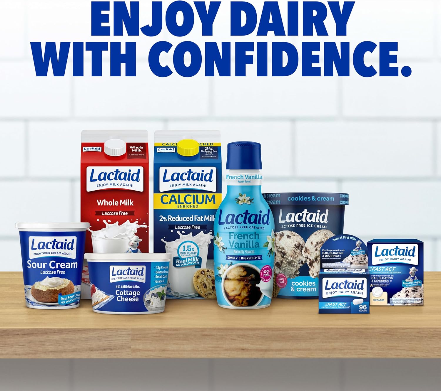 Detalle de Lactaid Original Strength Lactose Intolerance Caplets, 120 Ct