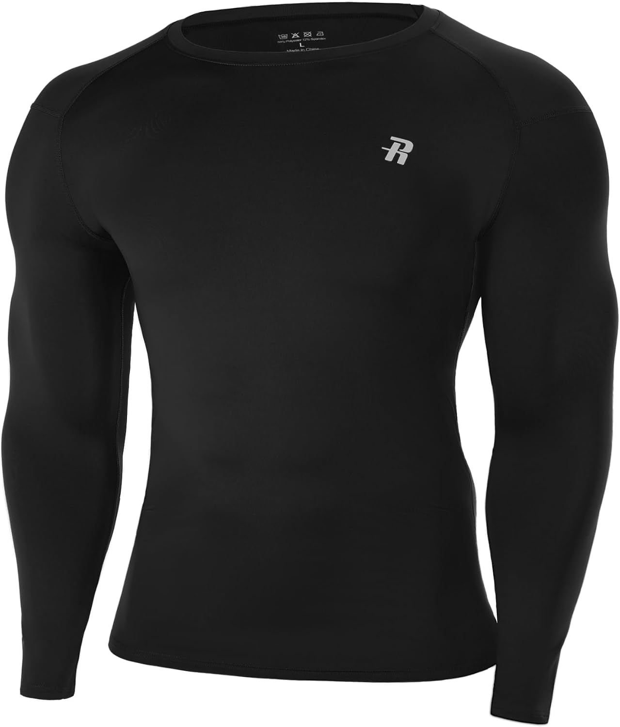 Detalle de Runhit Men’s Compression Base Layer Long Sleeve Top with UPF 50+ quick-dry fabric
