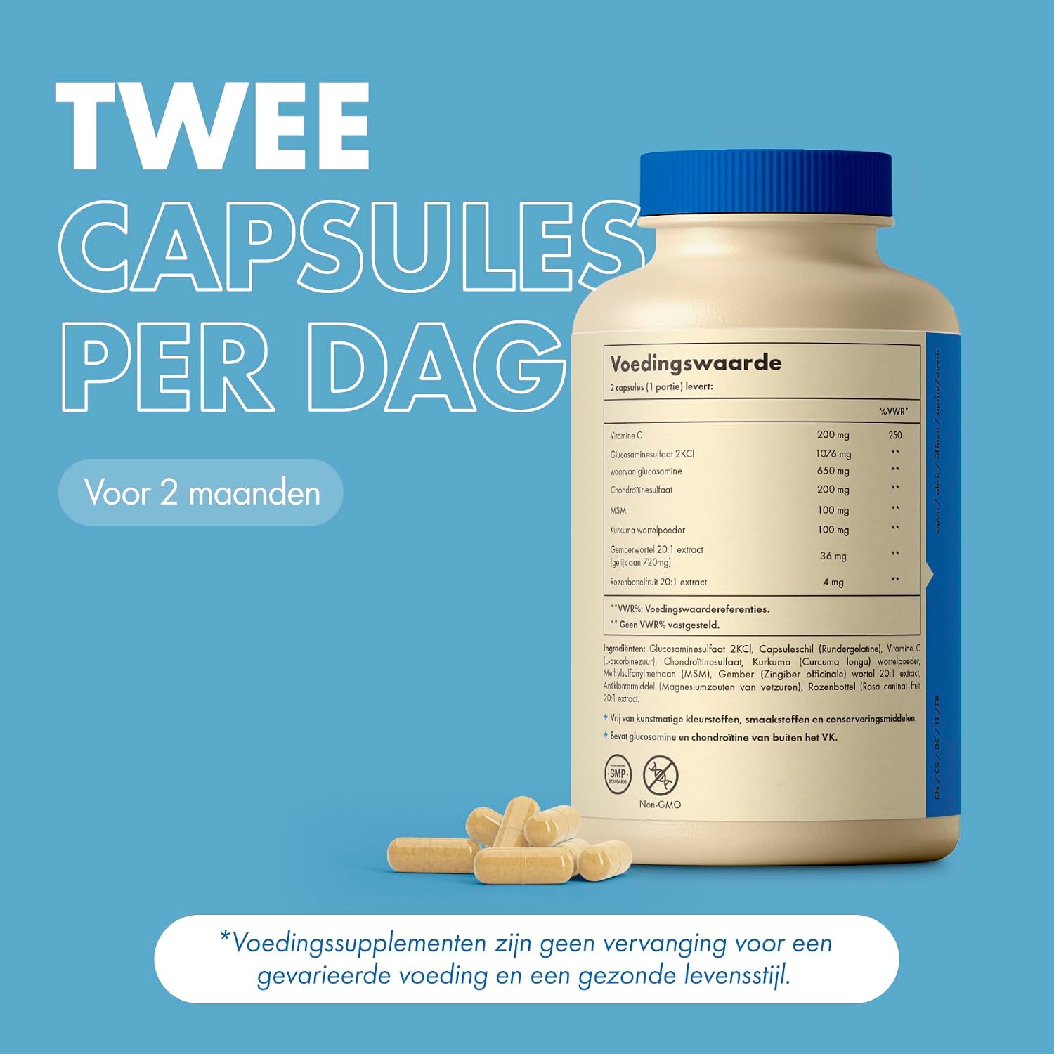 Thumbnail 6 de Incite Nutrition glucosamine- en chondroïtinecomplex met MSM, vitamine C en 120 capsules