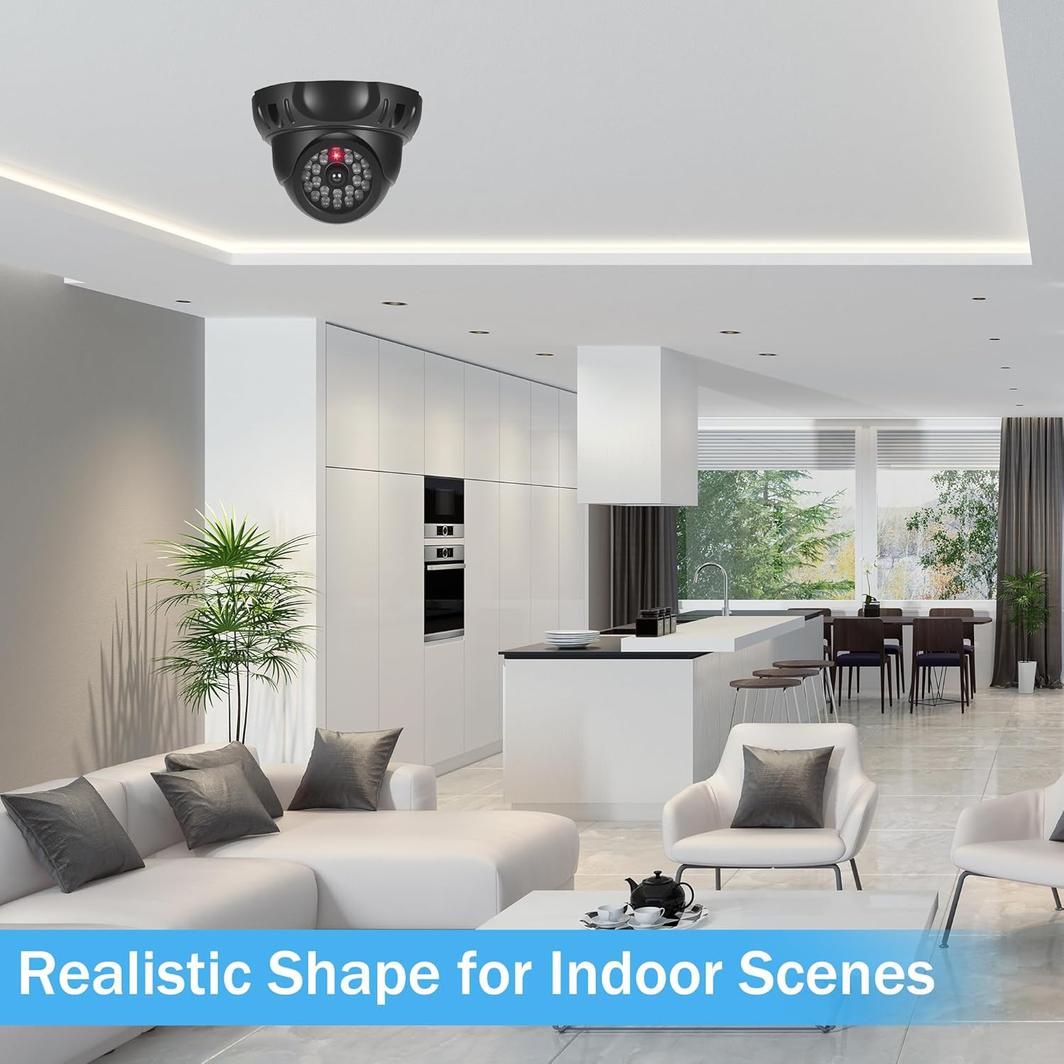 Thumbnail 5 de JIZZU 2Pcs Dummy Cameras: Realistic Fake CCTV for Indoor/Outdoor Use