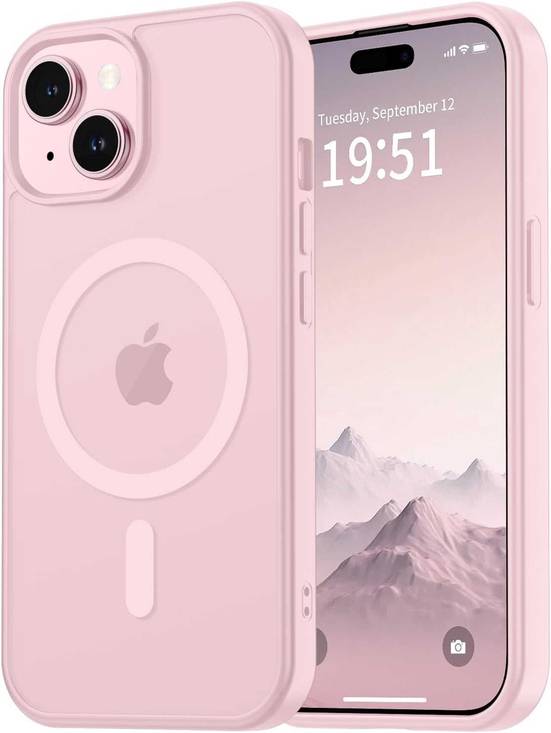 Detalle de vnnink Military Grade Matte Translucent Case for iPhone 15/14/13 — Light Pink