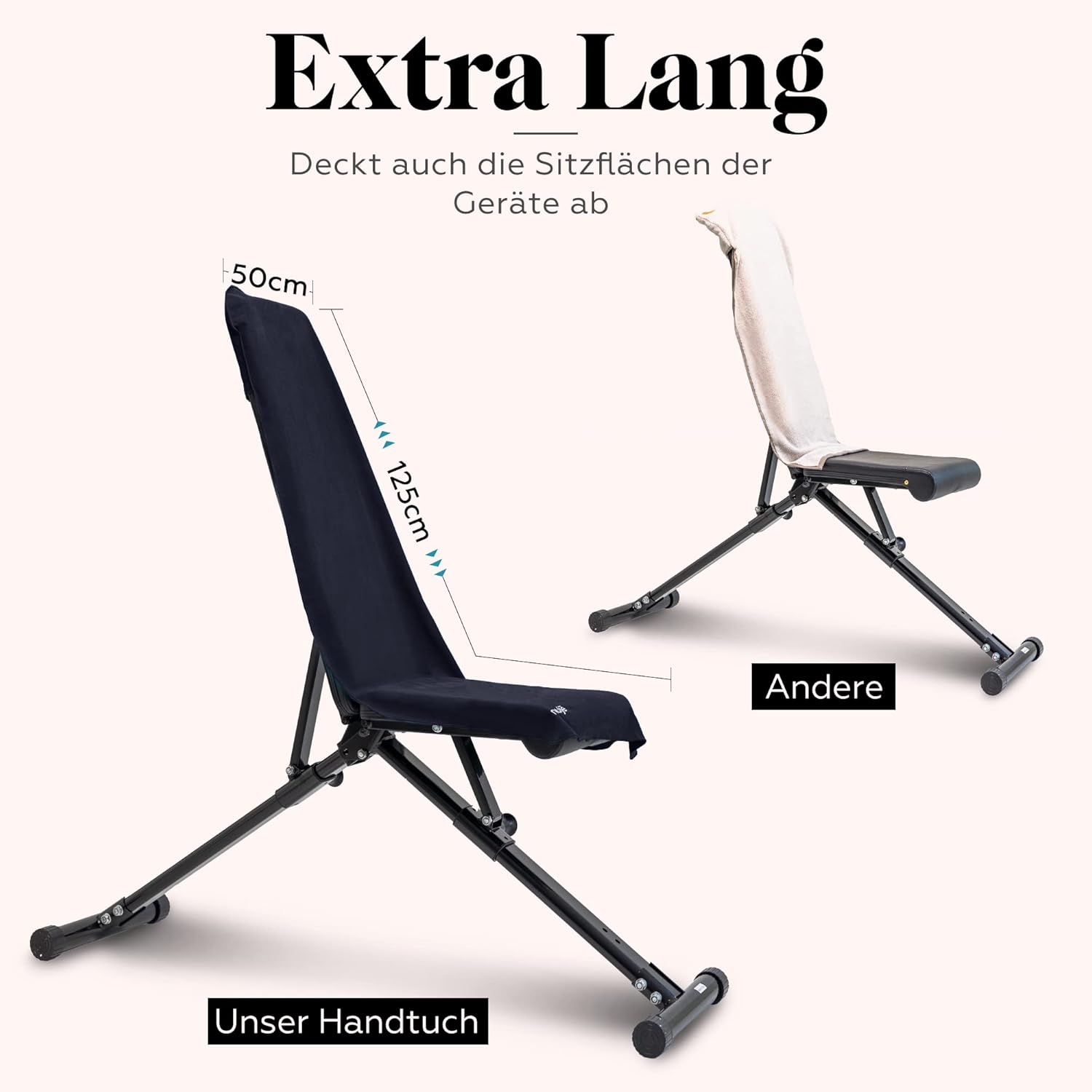 Detalle de nujë Fitness-Handtuch mit Tasche aus Microfaser (125 x 50 cm) inkl. Geschenkverpackung