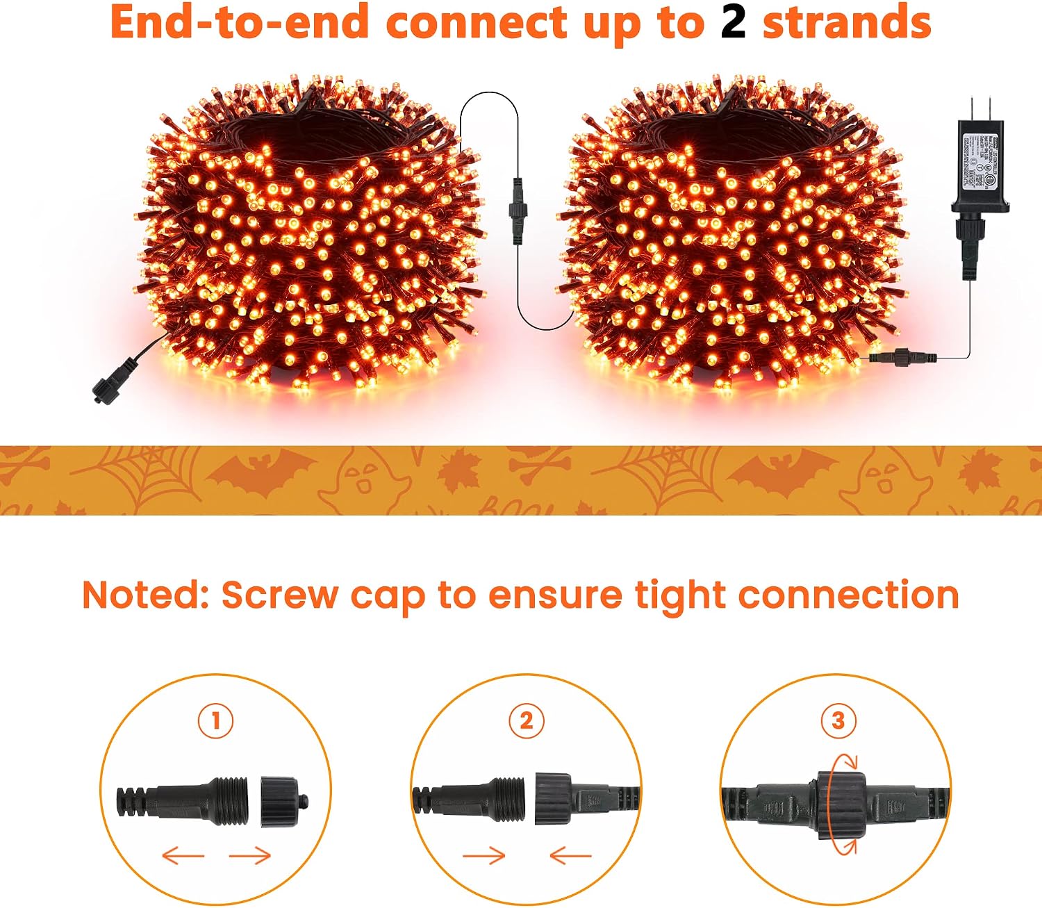 Detalle de Toodour Halloween String Lights, 131 ft