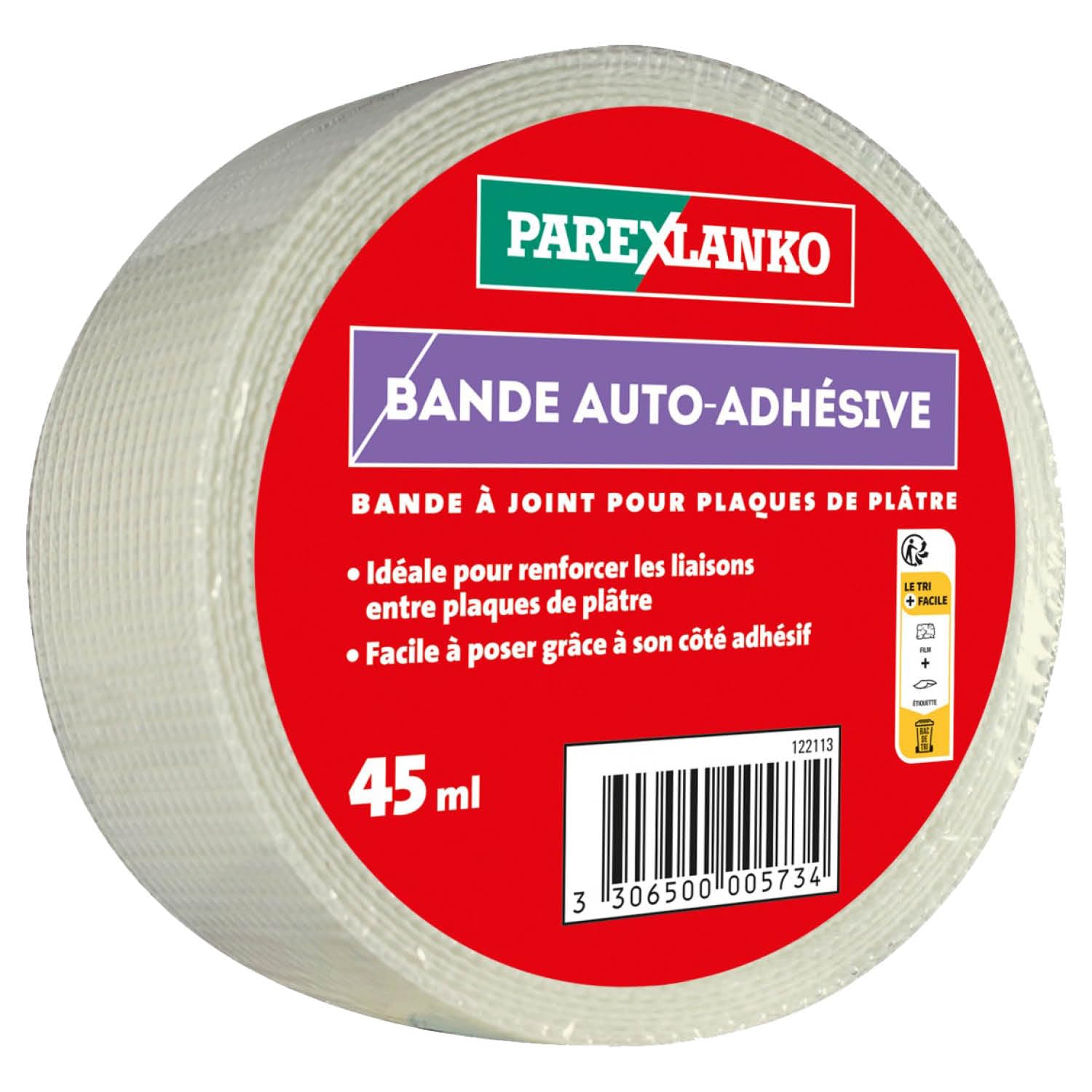 Parexlanko Bande Auto-Adhésive en Fibre de Verre — Transparente, 50 mm x 45 m