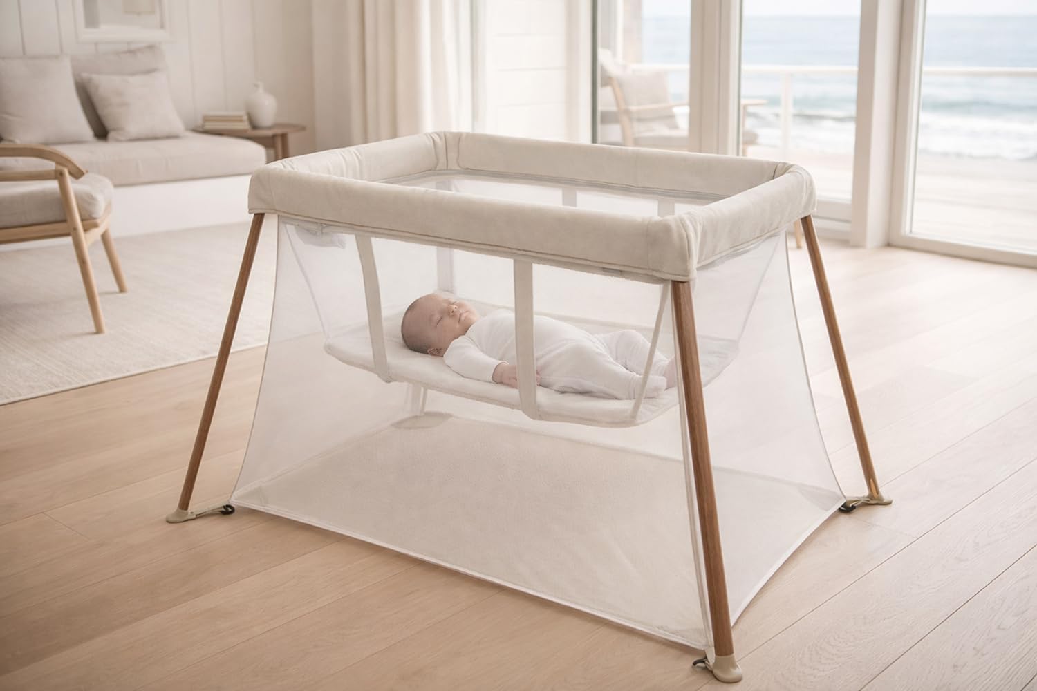 Thumbnail 5 de Nested Aerflo 3 in 1 Travel Cot (0+): Bassinet, Cot and Toddler Playpen